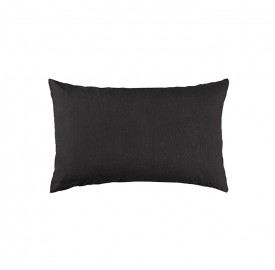 Housse de coussin rectangulaire 30 x 40 cm en lin lavé uni Gris Plomb