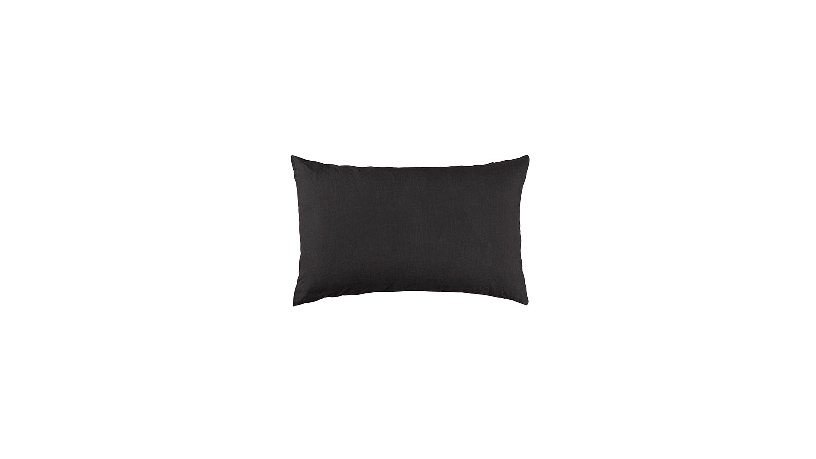 Housse de coussin rectangulaire 30 x 40 cm en lin lavé uni Gris Plomb