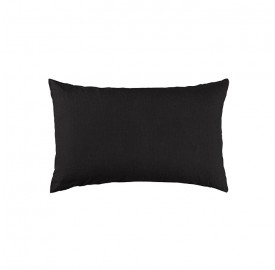 Housse de coussin rectangulaire 30 x 40 cm en lin lavé uni Noir Noir