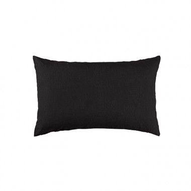 Housse de coussin rectangulaire 30 x 40 cm en lin lavé uni Noir Noir
