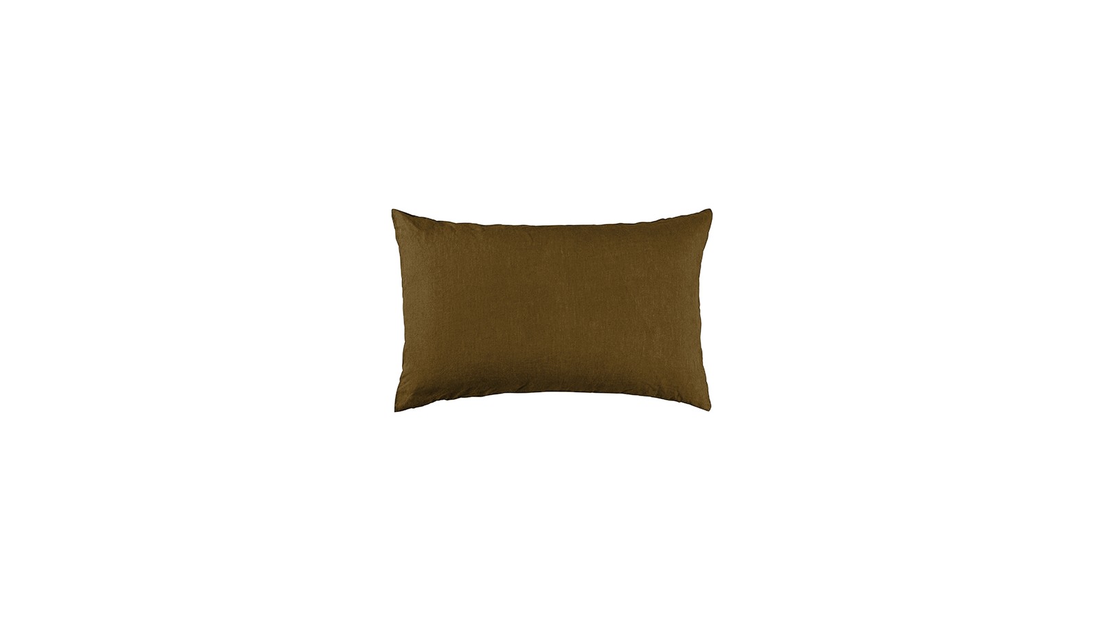 Housse de coussin rectangulaire 30 x 40 cm en lin lavé uni Caramel