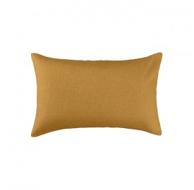 Housse de coussin rectangulaire 30 x 40 cm en lin lavé uni Jaune Pépite