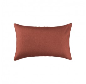 Housse de coussin rectangulaire 30 x 40 cm en lin lavé uni Orange Terracotta