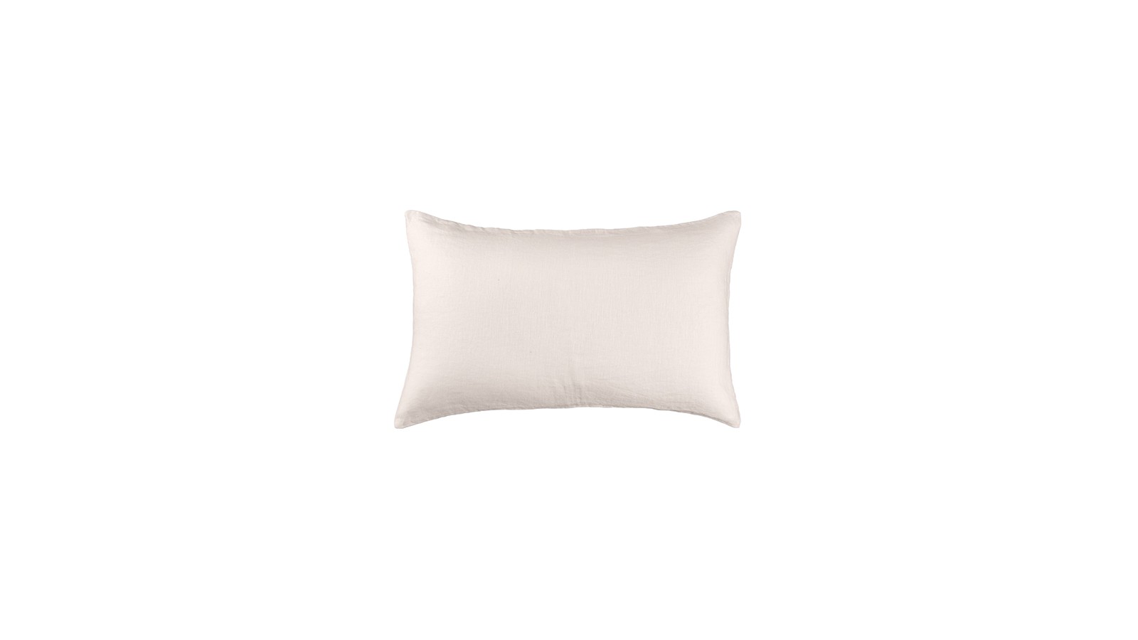 Housse de coussin rectangulaire 30 x 40 cm en lin lavé uni Rose Yogourt