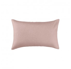 Housse de coussin rectangulaire 30 x 40 cm en lin lavé uni Rose Rétro