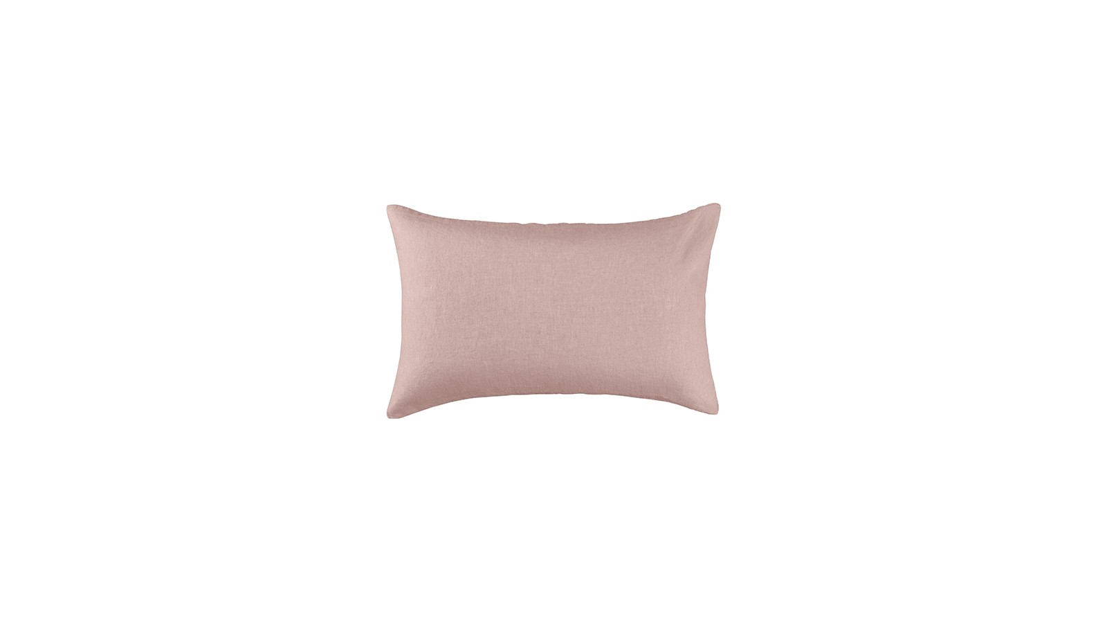 Housse de coussin rectangulaire 30 x 40 cm en lin lavé uni Rose Rétro