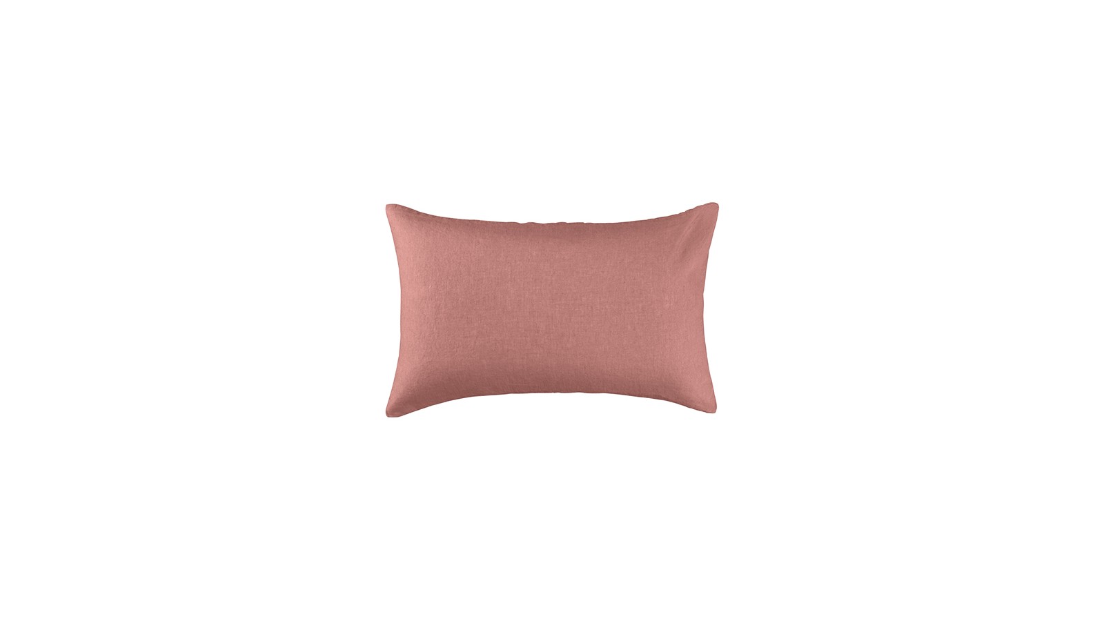 Housse de coussin rectangulaire 30 x 40 cm en lin lavé uni Rose Boudoir