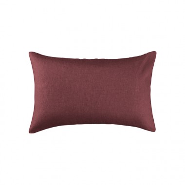 Housse de coussin rectangulaire 30 x 40 cm en lin lavé uni Rose Tomette