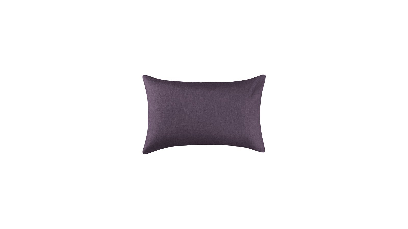 Housse de coussin rectangulaire 30 x 40 cm en lin lavé uni Vieille Prune