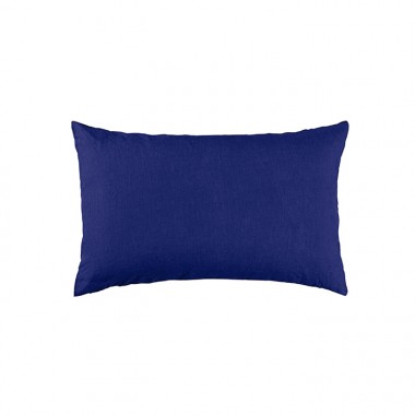 Housse de coussin rectangulaire 30 x 40 cm en lin lavé uni Bleu Klein