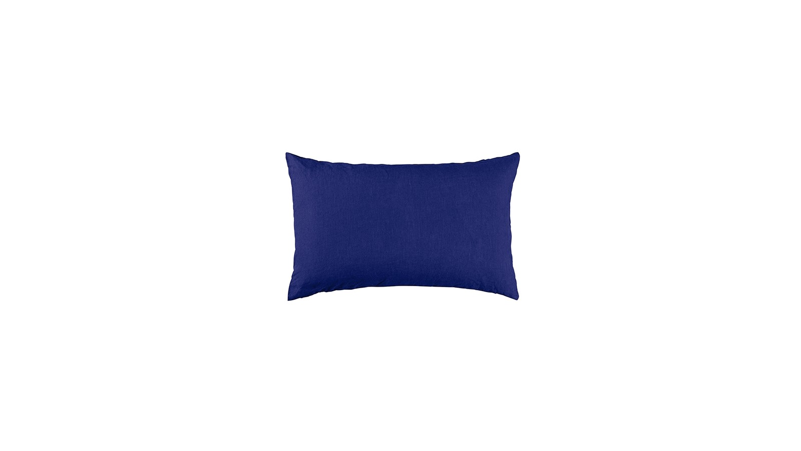 Housse de coussin rectangulaire 30 x 40 cm en lin lavé uni Bleu Klein