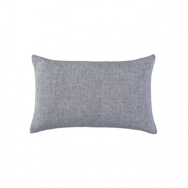 Housse de coussin rectangulaire 30 x 40 cm en lin lavé chambray Charbon