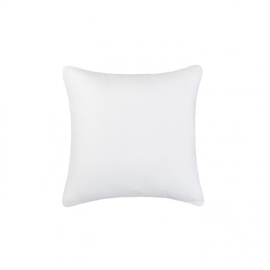 Housse de coussin carré 45 x 45 cm en lin lavé uni Blanc Optique