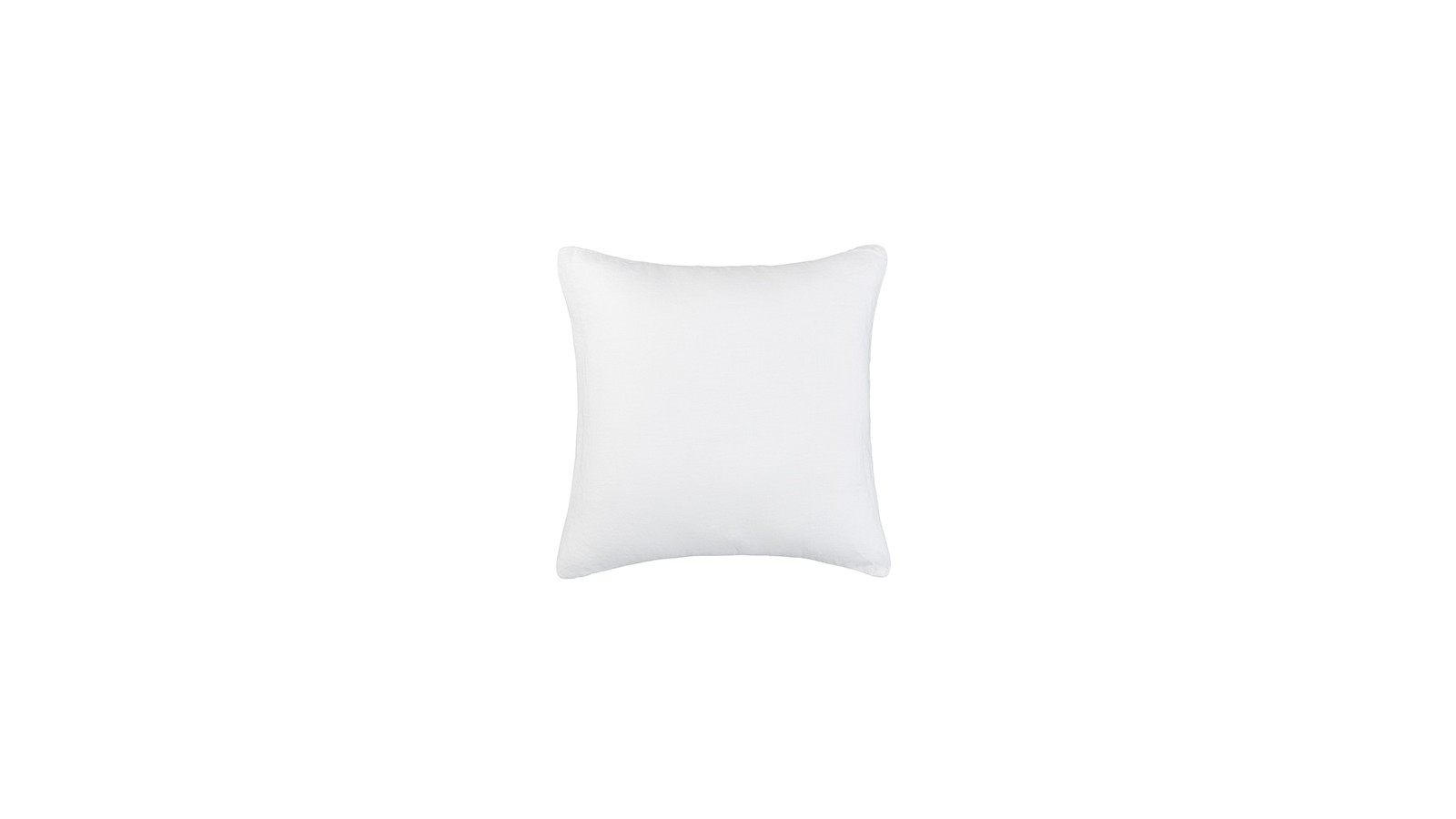 Housse de coussin carré 45 x 45 cm en lin lavé uni Blanc Optique