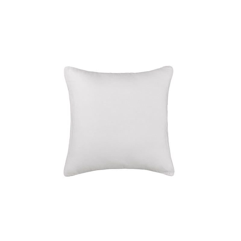 Housse de coussin carré 45 x 45 cm en lin lavé uni Petit Lait