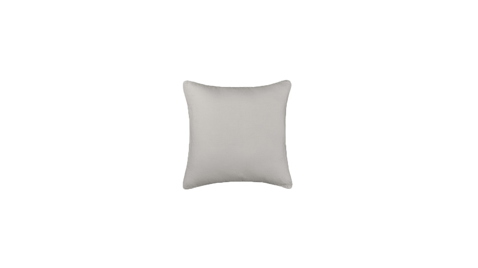 Housse de coussin carré 45 x 45 cm en lin lavé uni Argile