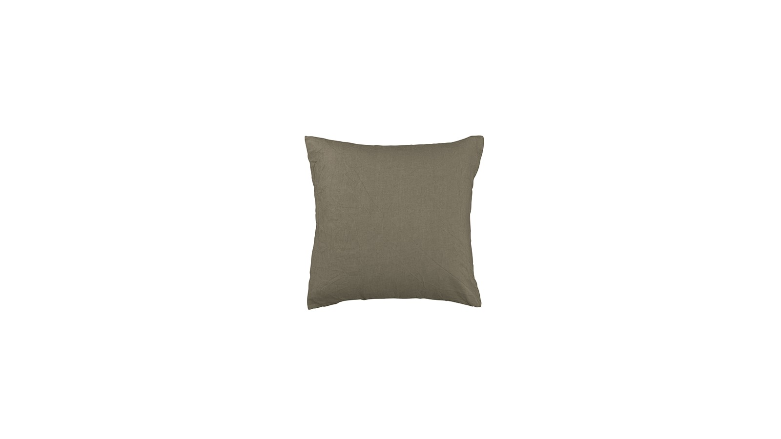 Housse de coussin carré 45 x 45 cm en lin lavé uni Vert De Terre