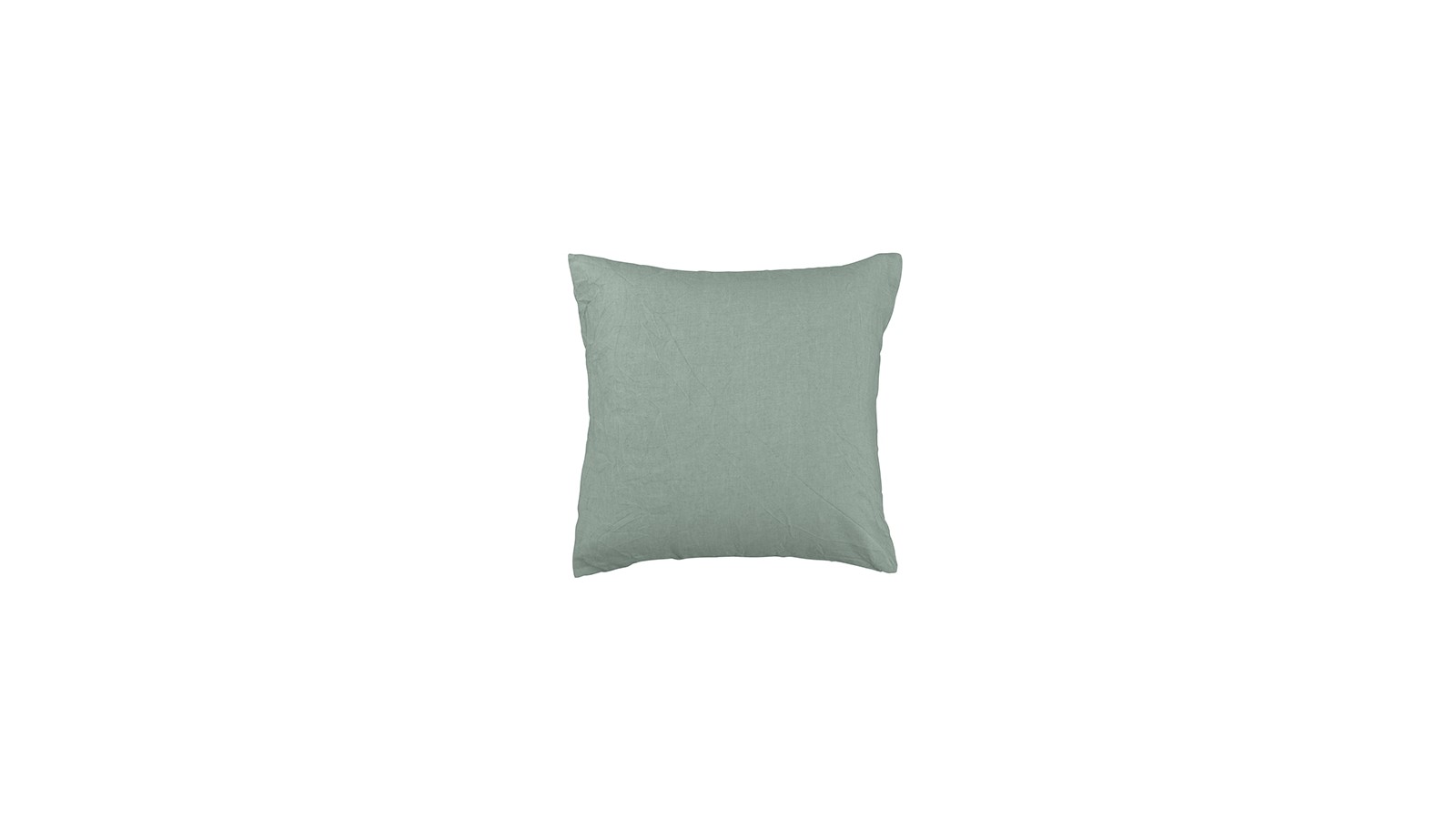 Housse de coussin carré 45 x 45 cm en lin lavé uni Vert Céladon