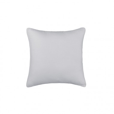 Housse de coussin carré 45 x 45 cm en lin lavé uni Gris Buée