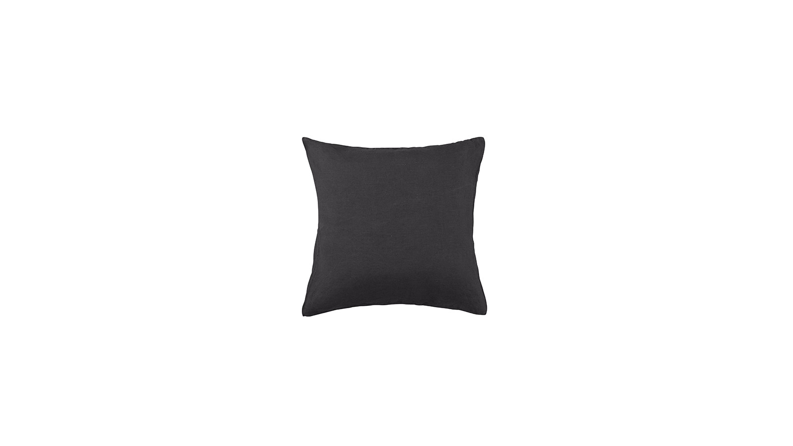 Housse de coussin carré 45 x 45 cm en lin lavé uni Gris Plomb