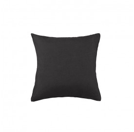 Housse de coussin carré 45 x 45 cm en lin lavé uni Charbon