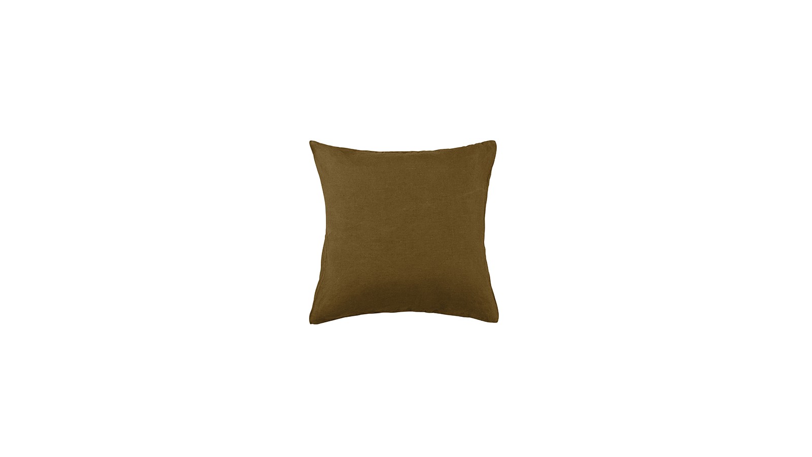 Housse de coussin carré 45 x 45 cm en lin lavé uni Caramel