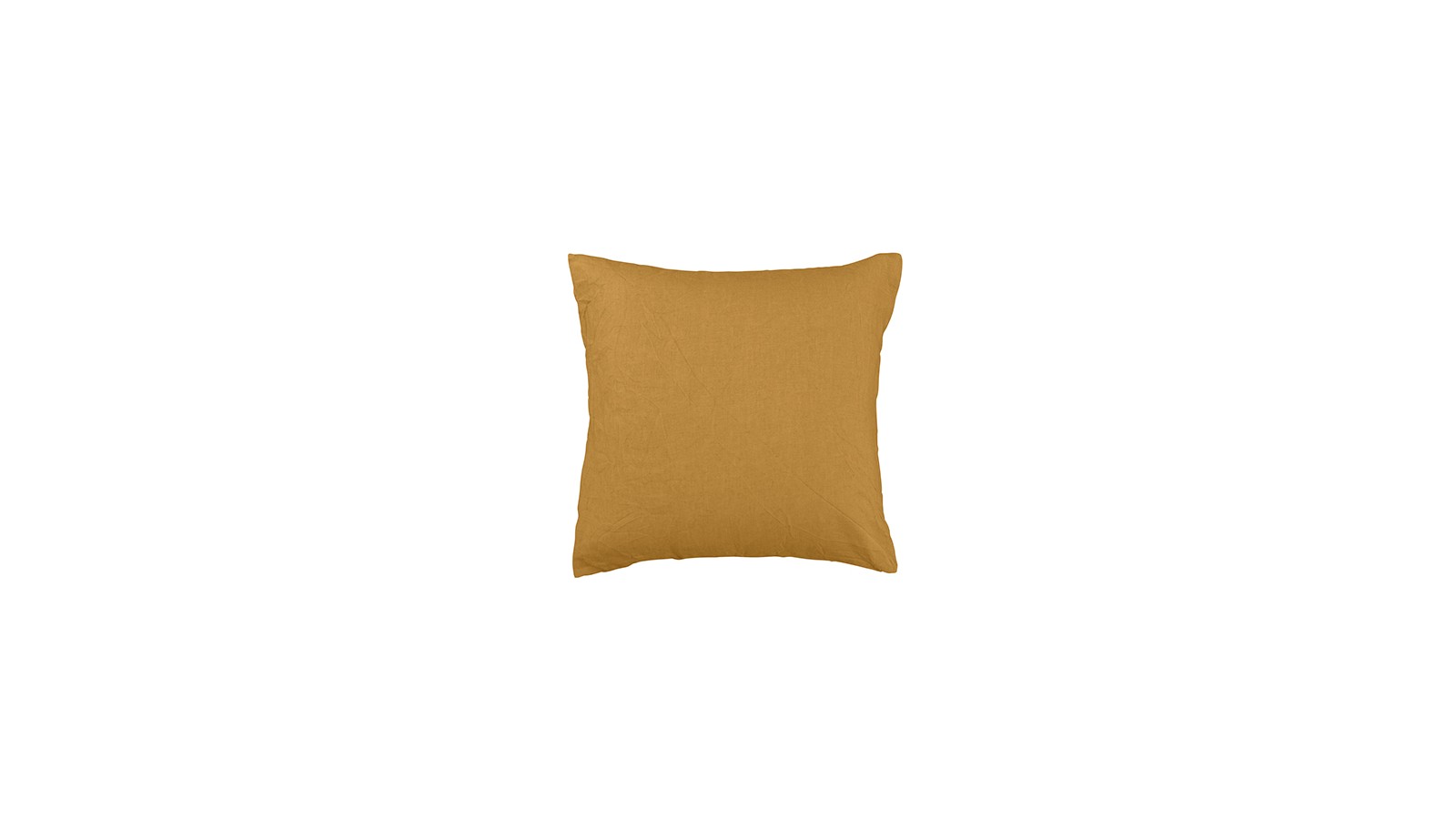 Housse de coussin carré 45 x 45 cm en lin lavé uni Jaune Pépite