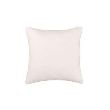 Housse de coussin carré 45 x 45 cm en lin lavé uni Rose Yogourt