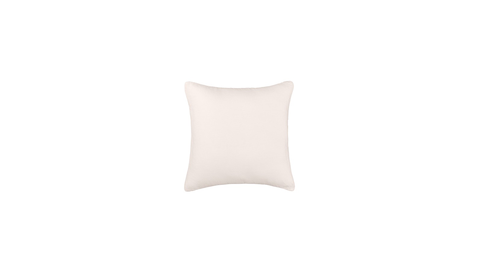 Housse de coussin carré 45 x 45 cm en lin lavé uni Rose Yogourt