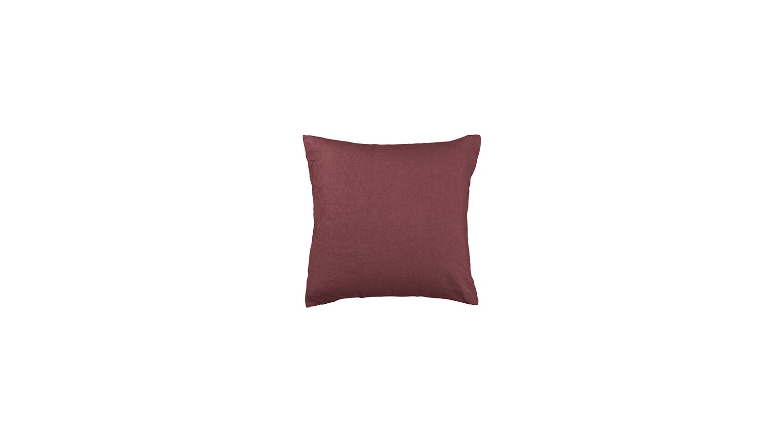 Housse de coussin carré 45 x 45 cm en lin lavé uni Rose Tomette