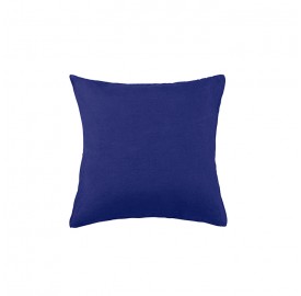 Housse de coussin carré 45 x 45 cm en lin lavé uni Bleu Klein