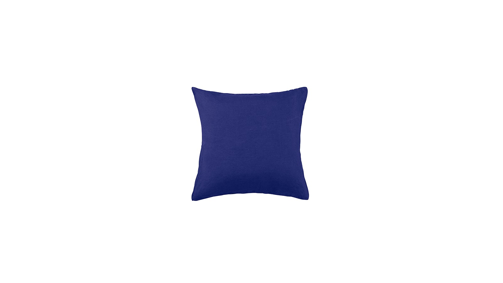 Housse de coussin carré 45 x 45 cm en lin lavé uni Bleu Klein