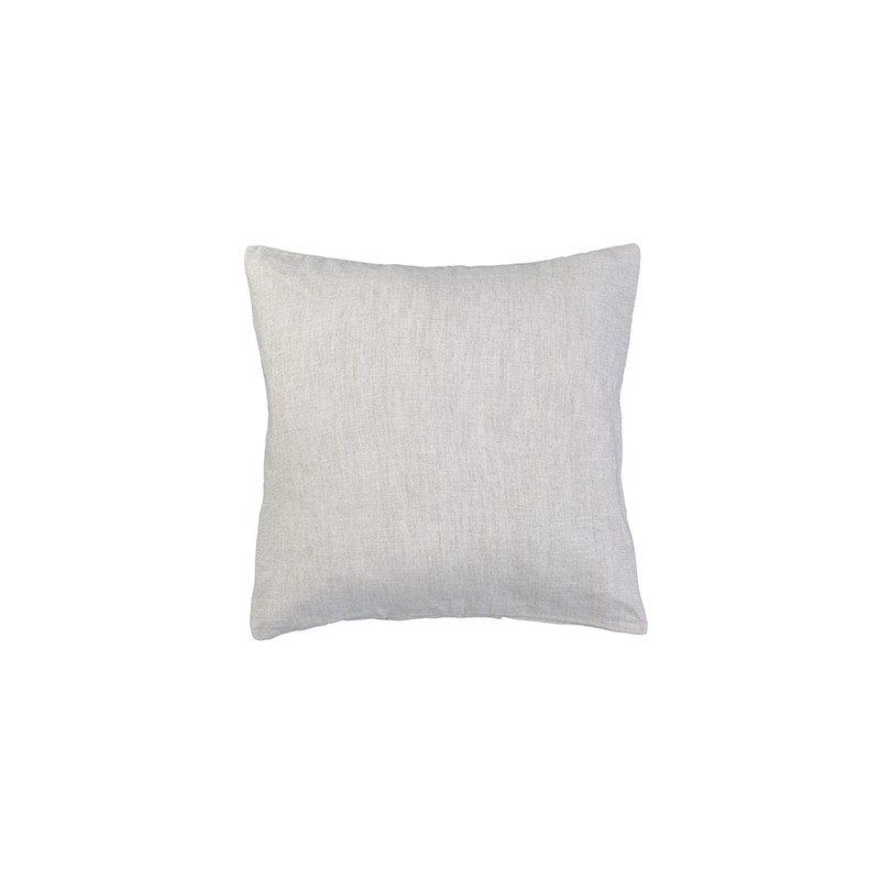 Housse de coussin carré 45 x 45 cm en lin lavé chambray Lin