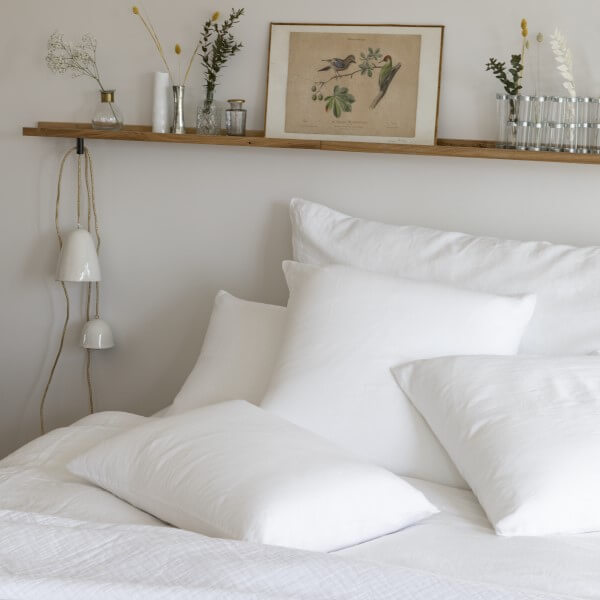 Linge de lit en percale de coton lavé bio